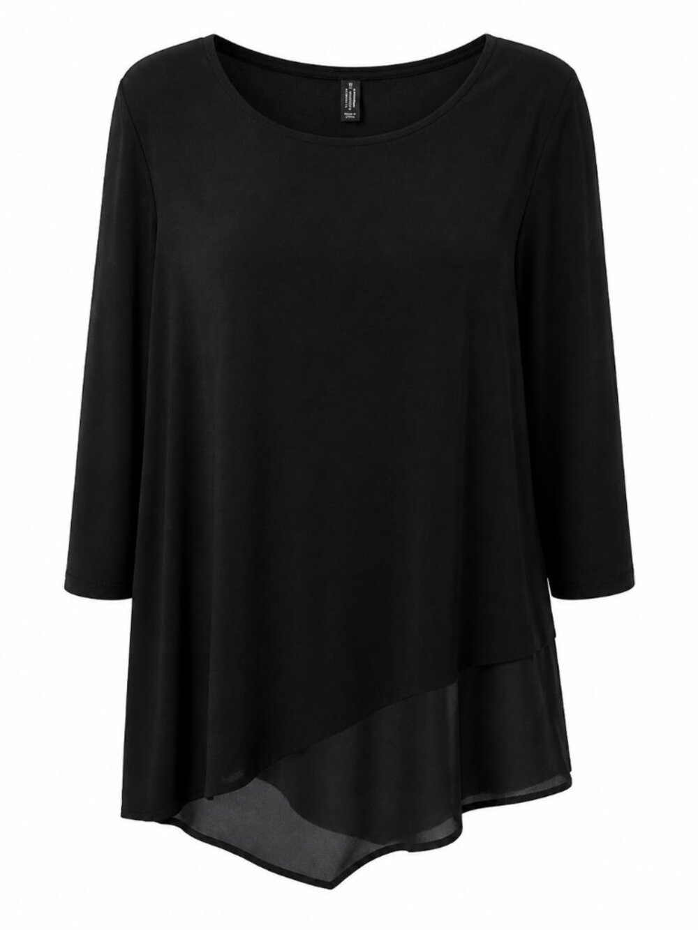 Ava James Basic Witchy Black Mixed Media Top Large